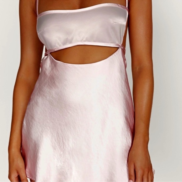 Meshki Blush Satin Chemise - Picture 1 of 3